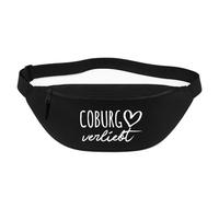 Huuraa Bum Bag Coburg verliebt Gift Crossbody Bag Black 2.5 liters Coburg verliebt Gift idea