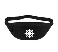 Huuraa Bum Bag Dharma Wheel Gift Crossbody Bag Black 2.5 liters Dharma Wheel Gift idea