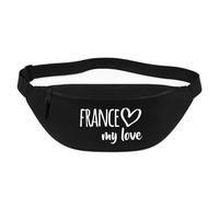 Huuraa Bum Bag France My Love Gift Crossbody Bag Black 2.5 liters France My Love Gift idea