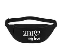 Huuraa Bum Bag Greece My Love Gift Crossbody Bag Black 2.5 liters Greece My Love Gift idea
