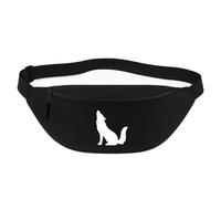 Huuraa Bum Bag Howling Wolf Gift Crossbody Bag Black 2.5 liters Howling Wolf Gift idea