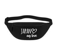 Huuraa Bum Bag Japan My Love Gift Crossbody Bag Black 2.5 liters Japan My Love Gift idea