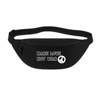 Huuraa Bum Bag Make Love not War Gift Crossbody Bag Black 2.5 liters Make Love not War Gift idea