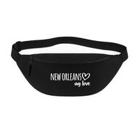 Huuraa Bum Bag New Orleans My Love Gift Crossbody Bag Black 2.5 liters New Orleans My Love Gift idea
