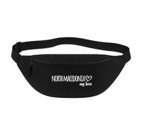 Huuraa Bum Bag North Macedonia My Love Gift Crossbody Bag Black 2.5 liters North Macedonia My Love Gift idea