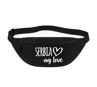 Huuraa Bum Bag Serbia My Love Gift Crossbody Bag Black 2.5 liters Serbia My Love Gift idea