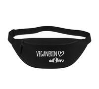 Huuraa Bum Bag Veganierin mit Herz Gift Crossbody Bag Black 2.5 liters Veganierin mit Herz Gift idea