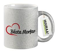 Huuraa Coffee Mug Bästa Morfar Gift Mug Silver 330ml Bästa Morfar Present