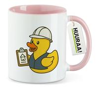 Huuraa Coffee Mug Civil Engineering Rubber Duck Gift Motif Cup Pink 330ml Civil Engineering Rubber Duck Souvenir