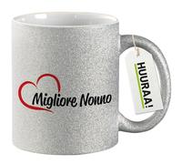 Huuraa Coffee Mug Migliore Nonno Gift Mug Silver 330ml Migliore Nonno Present