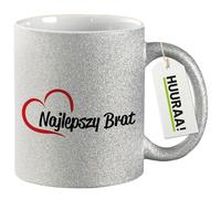 Huuraa Coffee Mug Najlepszy Brat Gift Mug Silver 330ml Najlepszy Brat Present