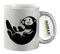 Huuraa Coffee Mug Otter Gift Mug Silver 330ml Otter Present