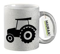Huuraa Coffee Mug Tractor Gift Mug Silver 330ml Tractor Present