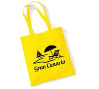 Huuraa Cotton bag Gran Canaria Spain Gift fabric bag Yellow 10 liters cotton Gran Canaria Spain Present