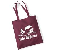 Huuraa Cotton bag Isla Mujeres Mexico Gift shopping bag Burgundy 10 liters cotton Isla Mujeres Mexico Gift idea