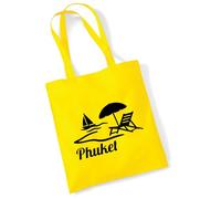 Huuraa Cotton bag Phuket Thailand Gift fabric bag Yellow 10 liters cotton Phuket Thailand Present