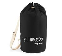 Huuraa Duffel Bag St. Thomas My Love Gift Backpack Black 20 liters Cotton St. Thomas My Love Gift idea