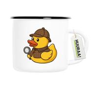 Huuraa Enamel Mug Detective Rubber Duck Gift Coffee Mug Vintage 300ml Detective Rubber Duck Gift idea