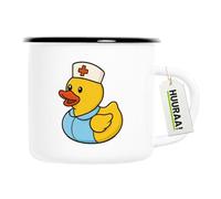 Huuraa Enamel Mug Elder Care Rubber Duck Gift Coffee Mug Vintage 300ml Elder Care Rubber Duck Gift idea