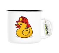 Huuraa Enamel Mug Firefighter Rubber Duck Gift Coffee Mug Vintage 300ml Firefighter Rubber Duck Gift idea