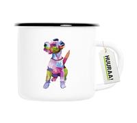 Huuraa Enamel Mug Fox Terrier Gift Coffee Mug Vintage 300ml Fox Terrier Gift idea