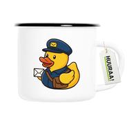 Huuraa Enamel Mug Postman Rubber Duck Gift Coffee Mug Vintage 300ml Postman Rubber Duck Gift idea