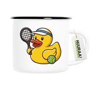 Huuraa Enamel Mug Tennis Player Rubber Duck Gift Coffee Mug Vintage 300ml Tennis Player Rubber Duck Gift idea