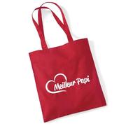 Huuraa Fabric bag Meilleur Papi Gift shopping bag Classic Red 10 liters cotton Meilleur Papi Attention