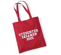 Huuraa Fabric bag Studentereksamen 2027 Gift shopping bag Classic Red 10 liters cotton Studentereksamen 2027 Attention