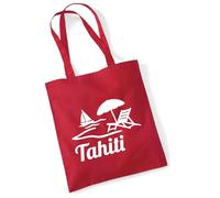 Huuraa Fabric bag Tahiti French-Polynesia Gift shopping bag Classic Red 10 liters cotton Tahiti French-Polynesia Attention