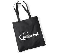 Huuraa Jute bag Meilleur Papi Gift bag Black 10 liters cotton Meilleur Papi Gift idea