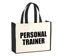 Huuraa Jute bag Personal Trainer Training Gift shopper shopping bag Black 21 liters jute and cotton Personal Trainer Training Attention