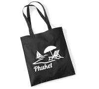 Huuraa Jute bag Phuket Thailand Gift bag Black 10 liters cotton Phuket Thailand Gift idea