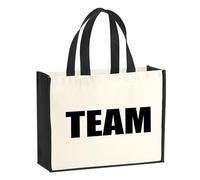 Huuraa Jute bag Team Leader Gift shopper shopping bag Black 21 liters jute and cotton Team Leader Attention