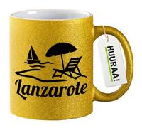 Huuraa Lanzarote Spain Glitter Mug