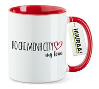 Huuraa Mug Ho Chi Minh City My Love Gift Teacup Red 330ml Ho Chi Minh City My Love Present