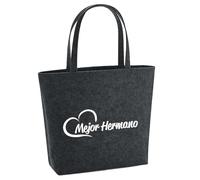 Huuraa Shopper Mejor Hermano Gift shopping bag 22 liters charcoal melange felt Mejor Hermano Gift idea