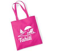 Huuraa Shopper Tahiti French-Polynesia Gift jute bag Fuchsia 10 liters cotton Tahiti French-Polynesia Accessory