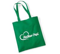 Huuraa Shopping bag Meilleur Papi Gift bag Kelly Green 10 liters cotton Meilleur Papi Present
