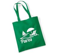 Huuraa Shopping bag Paros Greece Gift bag Kelly Green 10 liters cotton Paros Greece Present
