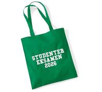 Huuraa Shopping bag Studentereksamen 2028 Gift bag Kelly Green 10 liters cotton Studentereksamen 2028 Present