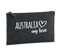 Huuraa Toiletry Bag Australia My Love Gift Cosmetic Bag Charcoal 1 Liter Felt Australia My Love Gift idea