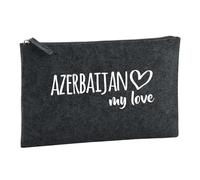 Huuraa Toiletry Bag Azerbaijan My Love Gift Cosmetic Bag Charcoal 1 Liter Felt Azerbaijan My Love Gift idea