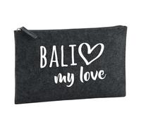 Huuraa Toiletry Bag Bali My Love Gift Cosmetic Bag Charcoal 1 Liter Felt Bali My Love Gift idea
