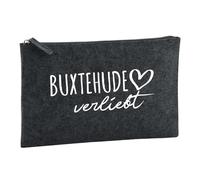 Huuraa Toiletry Bag Buxtehude verliebt Gift Cosmetic Bag Charcoal 1 Liter Felt Buxtehude verliebt Gift idea