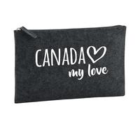 Huuraa Toiletry Bag Canada My Love Gift Cosmetic Bag Charcoal 1 Liter Felt Canada My Love Gift idea