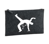 Huuraa Toiletry Bag Capoeira Gift Cosmetic Bag Charcoal 1 Liter Felt Capoeira Gift idea