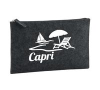 Huuraa Toiletry Bag Capri Gift Cosmetic Bag Charcoal 1 Liter Felt Capri Gift idea