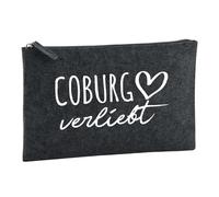 Huuraa Toiletry Bag Coburg verliebt Gift Cosmetic Bag Charcoal 1 Liter Felt Coburg verliebt Gift idea