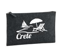 Huuraa Toiletry Bag Crete Gift Cosmetic Bag Charcoal 1 Liter Felt Crete Gift idea